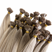 Rambut Manusia India 100% Mentah Single Drawn Virgin Hair Flat Tip Keratin Cuticle Aligned Hair Extensions