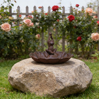 Plateau mangeoire pour oiseaux sauvages en fonte, décor grenouille, pour jardin, cour, terrasse