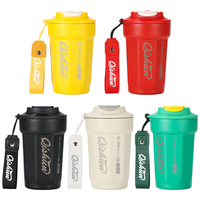 Nouvelle bouteille d'eau thermique à double paroi en acier inoxydable 316 avec couvercle et sangle, design original, tasse à café pour les voyages