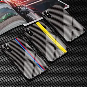 Carbon Fiber Glass Mobile Case Shockproof Mobile Cell Cases For Car Amg Sline BMW M R iPhone 12 pro XS Max