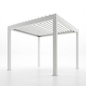 Pérgola de Jardín Motorizada Moderna, Gazebo Impermeable con Marco de Aluminio y Revestimiento de PVC, Independiente, para Terraza, Patio Trasero, Balcón, LT-010Y Alumi - Product Image 1