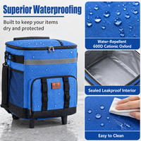 Sac isotherme à roulettes moderne et imperméable de 35 L, chariot de pique-nique isolé avec ouvre-bouteille réutilisable