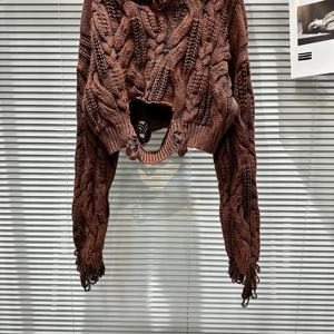 Maglione lavorato a maglia di lusso alla moda OUDINA di lusso rosso strappato stile oversize maglioni da <span class=keywords><strong>donna</strong></span> - Product Image 3