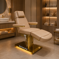 Table de massage électrique moderne en PVC, 4 moteurs, hauteur réglable, design ergonomique pour salon de beauté et spa