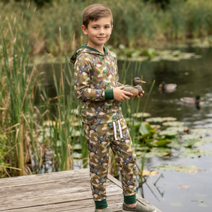 Longlv Duck Camouflage Cotton Sweatshirt and Shorts Set for <b>Boys</b> 2-4 Years Chinese Style Casual Outfit - Product Image 5