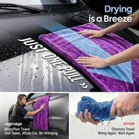 Serviette de lavage de voiture personnalisée 1400 gsm, logo personnalisé, 1200 gsm, 1600 gsm, bleue, extra large, en microfibre à boucles torsadées, pour le lavage et le séchage
