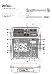 Xách Tay 6-Kênh Mini Âm Thanh Mixer 48V Cho Bluetooth & USB Card Âm Thanh Đầu Ra Cho Dj Giao Diện Điều Khiển Máy Tính Ghi Âm & Karaoke - Product Image 5