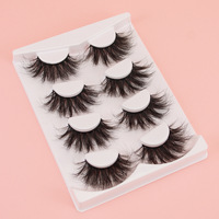 Faux cils volumineux 3D style occidental, longs, recourbés, multicouches, en une seule pièce, en stock