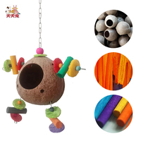 Meilleur choix cage en bois naturel coquille de noix de coco maison d'oiseau pour Hamsters chiens chats animaux poulailler dans la maison de chien emballage en Carton