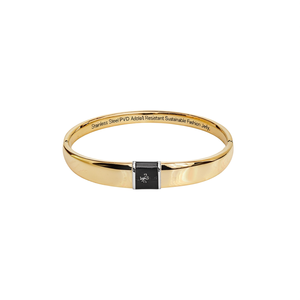 Brazalete de Acero Inoxidable con Baño de Oro PVD, Joyería de Moda Sostenible y Resistente - Product Image 2