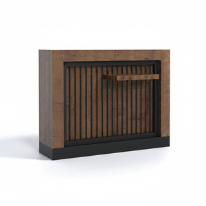 Mostrador de Recepción de Diseño Moderno y Lujoso con Paneles de Madera Ajustables en Altura, Muebles Comerciales para Hotel, Centro Comercial, Taller, Oficina, Fábrica, Barbería - Product Image 2