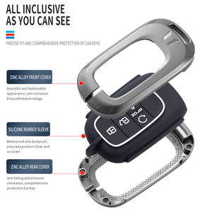 อุปกรณ์ตกแต่งภายในรถยนต์คุณภาพสูง ดีไซน์ใหม่ ผลิตจากโลหะผสมสังกะสี ฝาครอบกุญแจรถยนต์ 4 ปุ่ม สำหรับรถยนต์ฮอนด้า แอคคอร์ด และ ซิตี้ - Product Image 4