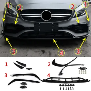 ชุดแต่งกันชนหน้า W176 7 ชิ้น สำหรับ Mercedes Benz A-Class A180 A200 A220 A250 สำหรับ AMG A45 ปี 2016-18 - Product Image 1