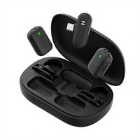 Kit d'enregistrement extérieur sans fil avec microphone cravate longue portée, bonnette anti-vent et étui de transport