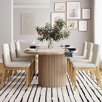 Meubles de maison nordiques simples et de haute qualité, meubles de salon de luxe nordiques, table à manger ovale de luxe avec panneau extensible