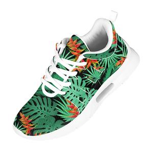 Venta directa de fábrica, <span class=keywords><strong>zapatillas</strong></span> de deporte, jungla Tropical <span class=keywords><strong>hawaiana</strong></span>, diseño de hoja de palma, plataforma, zapatos con cordones, logotipo personalizado, zapatos de entrenamiento calientes - Product Image 4