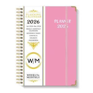 Carnet de notes A5 exclusif transfrontalier 2026 – Calendrier hebdomadaire spirale – Planificateur de travail et de suivi des tâches - Product Image 5