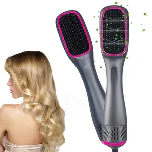 Portable Mini Hair Dryer Brush Electrical Hair Straightener Comb 3 in 1 Detangled Hair Brush Styler Tool