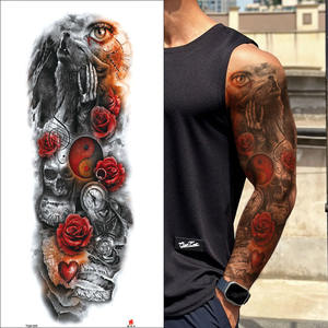 Vente en gros Autocollants pour tatouage temporaire à bras entier Fashion Beast Design Imperméable à l'eau <span class=keywords><strong>et</strong></span> à <span class=keywords><strong>la</strong></span> sueur par les fabricants - Product Image 4