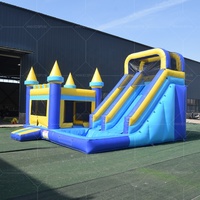 Château Gonflable PVC avec Toboggan, Aire de Jeux Combinée pour Enfants