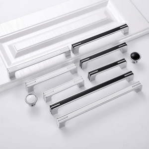 <span class=keywords><strong>Modern</strong></span> hafif lüks çinko alaşımlı dolap kulpları siyah gümüş uzun çubuk çekmece, şifonyer, mutfak dolabı, banyo dolapları için - Product Image 3