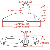 Quincaillerie marine 316 goupille à dégagement rapide en acier inoxydable Bimini Top charnière de pont pivotante raccord latéral