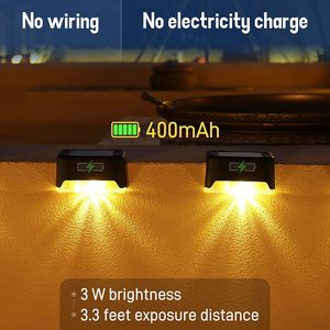 Solar Garden <b>Lights</b> Outdoor <b>Step</b> <b>Lights</b> Water Resistant Led Courtyard Lighting Dusk To Dawn Auto On - Product Image 2