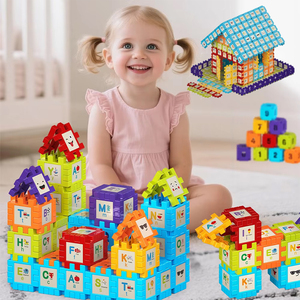 Juego de Bloques de Construcción de Plástico PP Coloridos para Niños, Tema de Edificios Modernos, Juguete de Bricolaje <span class=keywords><strong>STEM</strong></span>, Ensamblaje, Educación Temprana, Aprendizaje Digital - Product Image 1
