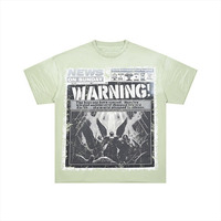 T-shirt pour homme en coton 100% lourd, style streetwear américain, imprimé DTG, respirant et absorbant l'humidité, effet délavé rétro