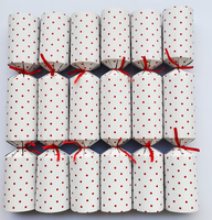 Lot de 6 craquelins de Noël avec chapeau de fête, blague et petit cadeau à l'intérieur, idéal pour les fêtes et les tables de fête