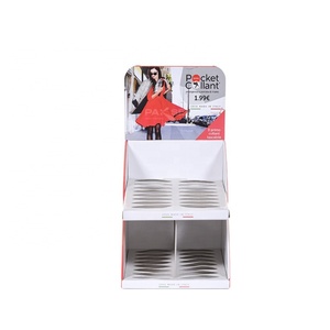 Two Shelf Paper <b>Counter</b> Top Display Socks Retail Corrugated Cardboard <b>Counter</b> Display for Silk Stocking - Product Image 4