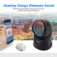 Lecteur de codes QR omnidirectionnel 2D YHD-9601D à détection automatique, scanner de codes-barres de bureau pour les magasins de détail, les supermarchés, les centres commerciaux et les entreprises