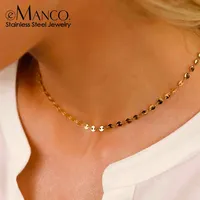 Collier en Chaîne Classique en Acier Inoxydable EManco pour Femmes, Couleur Or, Bijoux en Métal Solide, Vente en Gros/Dropshipping