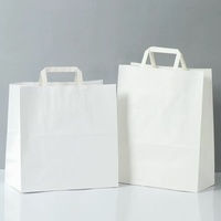 Sacs en carton biodégradables personnalisés avec logo, résistants à la graisse, poignées en patch, emballage de haute qualité, impression numérique, champagne
