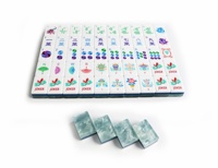 Set Mahjong Akrilik Amerika 160 Ubin Desain Transparan 3 Lapis Grosir Langsung dari Pabrik Logo Kustom Permainan Keluarga Malam Hari
