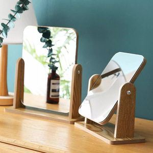 Popular desktop makeup <b>mirror</b>, home use wooden rotating square <b>vanity</b> <b>mirror</b>, large size, high-definition desktop makeup <b>mirror</b> - Product Image 1
