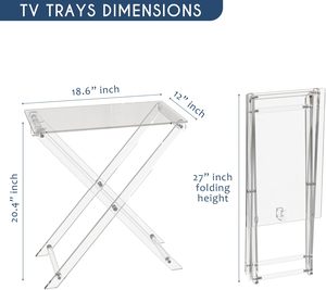 Mesa de bandeja de <span class=keywords><strong>TV</strong></span> de acrílico moderna, muebles plegables, escritorio pequeño para ahorrar espacio, fácil montaje, mesa auxiliar para comer aperitivos, servir - Product Image 2