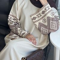 Abaya turque islamique respirante L-226, robe musulmane pour femmes, manches fermées, broderie, Ramadan