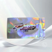 Emballage en plastique holographique imprimé personnalisé Paquet d'échantillon à joint plat sur trois côtés Mini petit sachet en Mylar Sac d'emballage