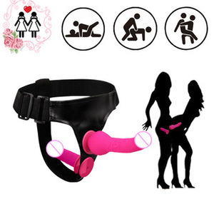 Juguete sexual para adultos Freestyle, consolador con pantalones de cuero portátil con correa para lesbianas, pene de doble extremo hecho de silicona líquida - Product Image 2