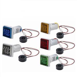 Mini dijital voltmetre ampermetre 22mm kare AC 20-500V 0-100A Amp <span class=keywords><strong>Volt</strong></span> voltmetre metre çift LED göstergesi Pilot lamba ışık - Product Image 3