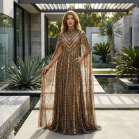 Robe de soirée de luxe à manches longues, Abaya ethnique pour femmes, robe musulmane de haute qualité avec paillettes et diamants, robe de fête Jalabiya