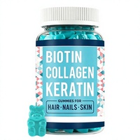 Bonbons gélifiés multivitaminés, kératine, biotine, collagène, gommes pour la beauté des cheveux, des ongles et de la peau, complément alimentaire, 60 unités, vitamines pour adultes