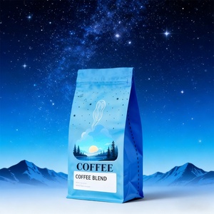 ถุงซิปล็อคแบบตั้งได้สำหรับบรรจุเมล็ดกาแฟ 250 กรัม พร้อมวาล์วและโลโก้ พิมพ์ลายตามสั่ง เกรดอาหาร ป้องกันความชื้น - Product Image 1
