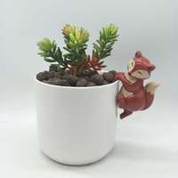 Miniatur Taman Peri dan Terarium Ornamen Keramik Hewan FOX Pot Bunga Vas Hugger Dekorasi Rumah Tahan Lama Mudah Dirakit