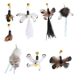 Mainan kucing peliharaan tongkat penggoda aksesoris Ladybug dan kupu-kupu serangga kucing <span class=keywords><strong>Noir</strong></span> mainan lonceng kait Teaser Label pribadi tas kucing mainan - Product Image 2