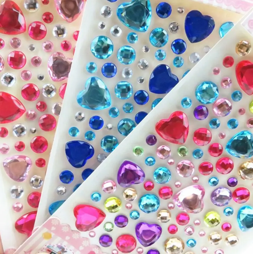 Waterproof DIY 3d Bling Gem Acrylic Crystal Diamond Rhinestone sticker