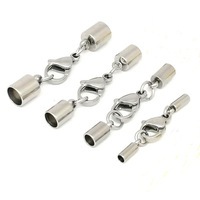 10pcs Trou 1-6mm Acier Inoxydable Homard Fermoir En Cuir À Sertir Embouts Pointe Fermoirs Connexion pour DIY Bracelet Faire de Gros