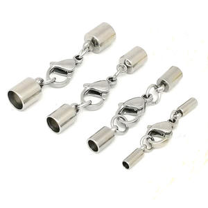 10 adet delik 1-6mm paslanmaz çelik ıstakoz kanca deri kıvrım sonu Caps İpucu klipsler bağlantı DIY bilezik yapımı toptan - Product Image 1