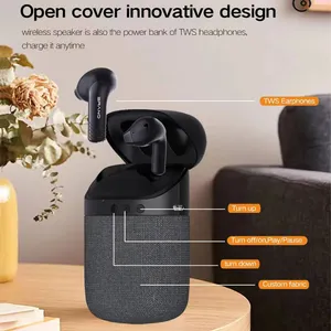 Venta caliente <span class=keywords><strong>2</strong></span> en 1 BT 5,1 Auricular inalámbrico Altavoz Auriculares con cancelación de ruido Altavoz portátil para exteriores - Product Image 3